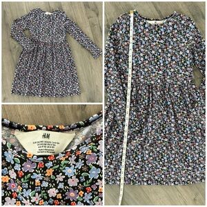 H&M Kids Dress - Black with Colorful Floral Print
